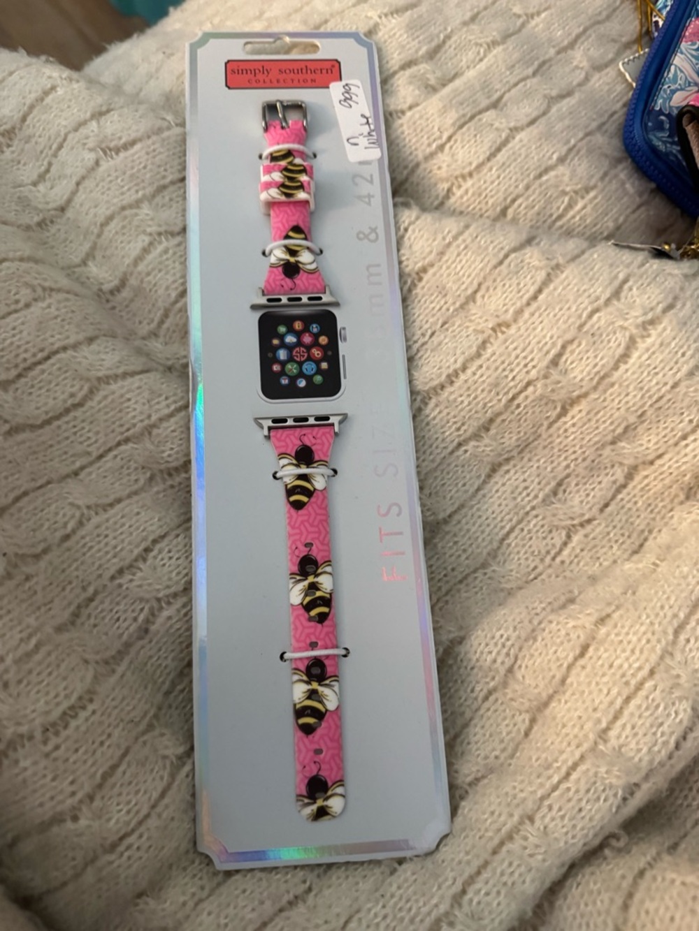 Simply Southern Pink Bee Floral Silicone Apple Watch Band